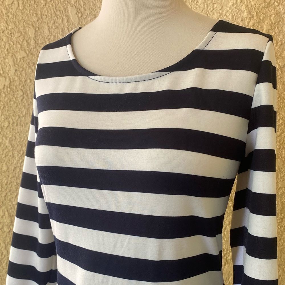 The Limited Nautical Inspired Striped‎ Dress White and Navy Blue M